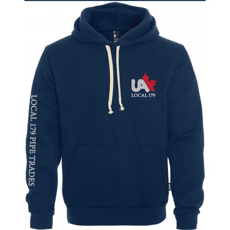 Navy Union made Organic Cotton/Poly Popover Hoodie